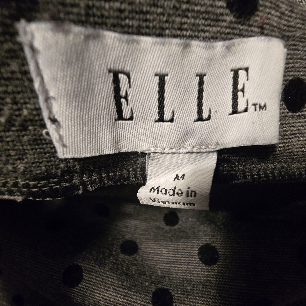 Elle Womens Charcoal Polka Dot Skirt